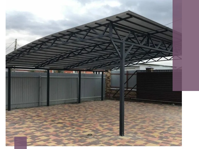 Металлические навесы под ключ в Сызрани — изготовление и монтаж