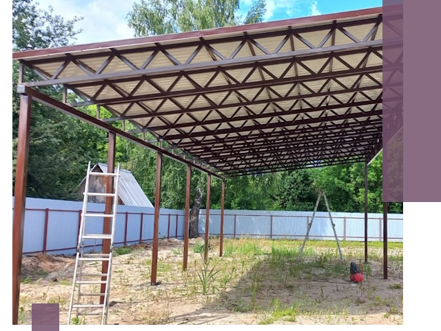 Односкатные навесы под ключ в Сызрани — изготовление и монтаж