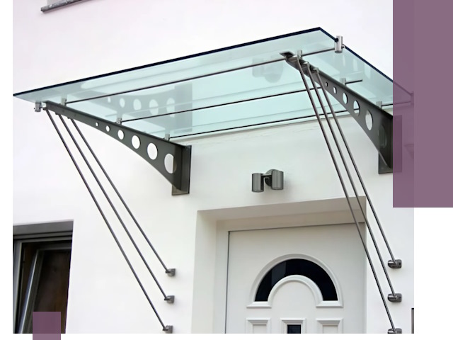 Козырьки над входом под ключ в Сызрани — изготовление и монтаж